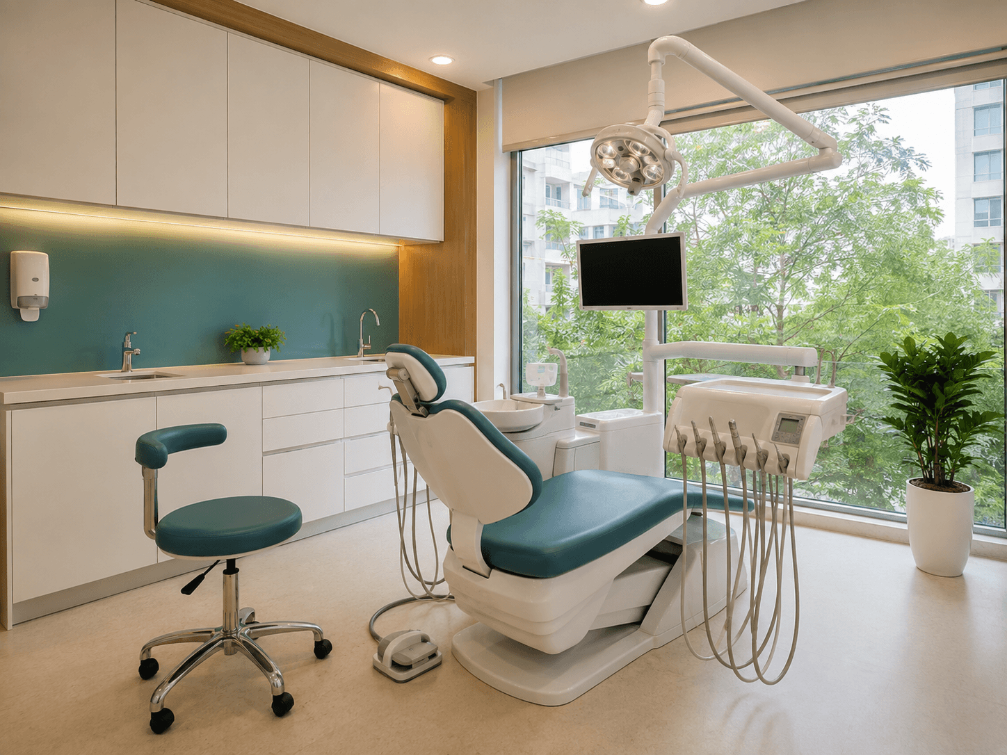 Temporary dental treatment room visual, not the actual clinic