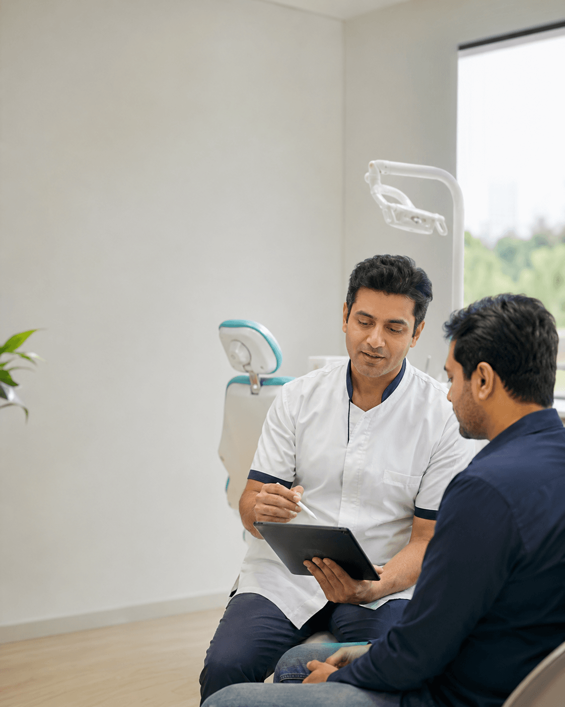 Temporary editorial visual of a dental consultation