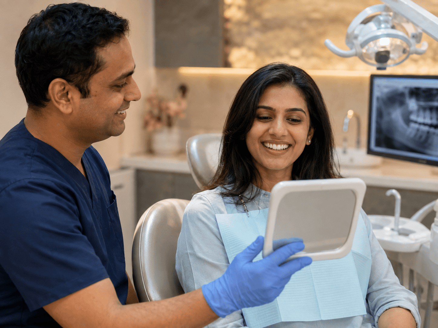 Dental veneer and smile treatment visual
